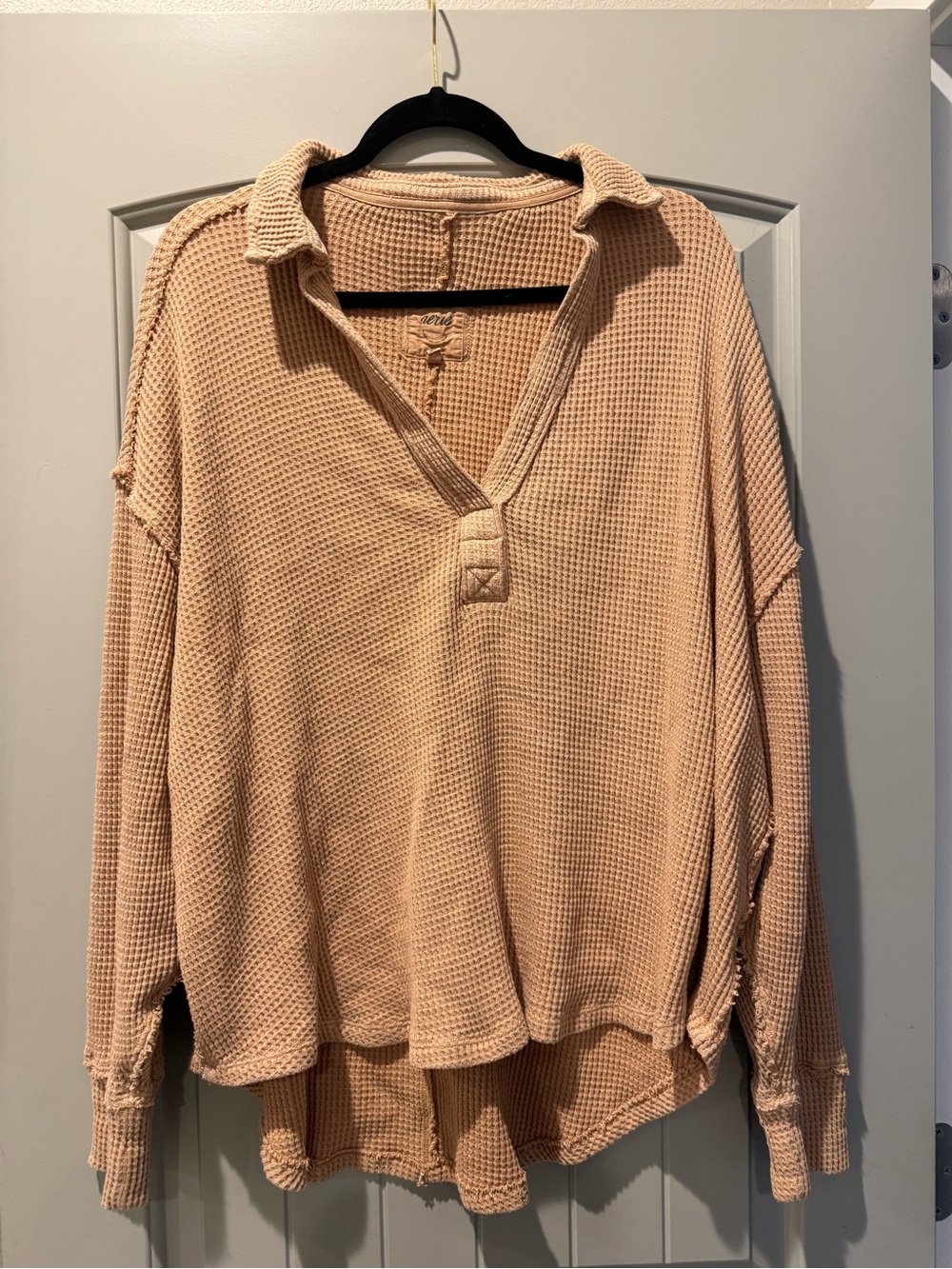 aerie Waffle-Knit V-Neck Pullover Sweater